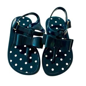 Adorable GAP Kids Navy and White Polka Dot Jelly Sandals, Toddler Size 7
